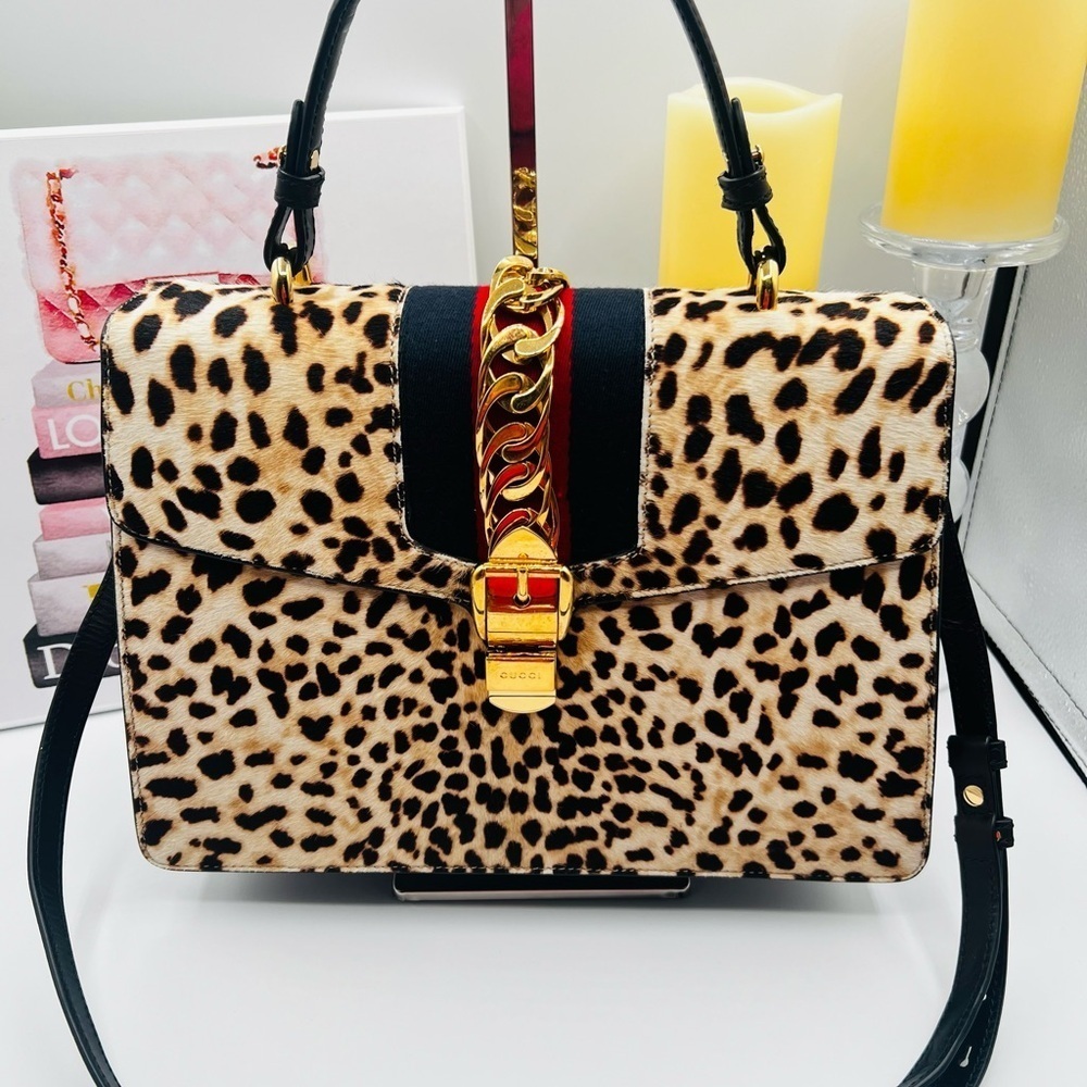 Gucci Sylvie Medium Calf Hair Bag with Certificate of Authenticity (CoA)